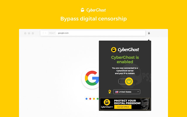 CyberGhost screenshot and logo